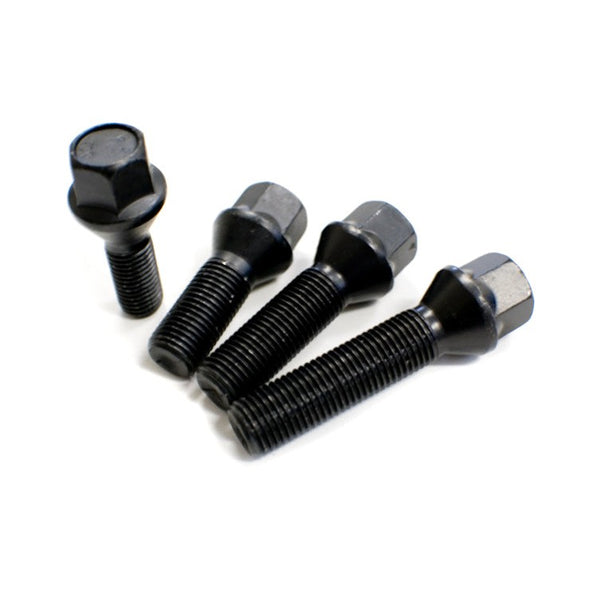 BFI Wheel Bolt for 4-Lug VW/Audi & All BMW (M12x28 BLACK Cone Seat)