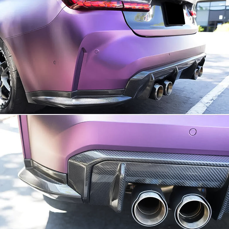 Carbon Fiber Rear Bumper Canard Splitters Flaps for BMW 4 Series G82/G83 M4 (2021-2022) - EuroSpeed