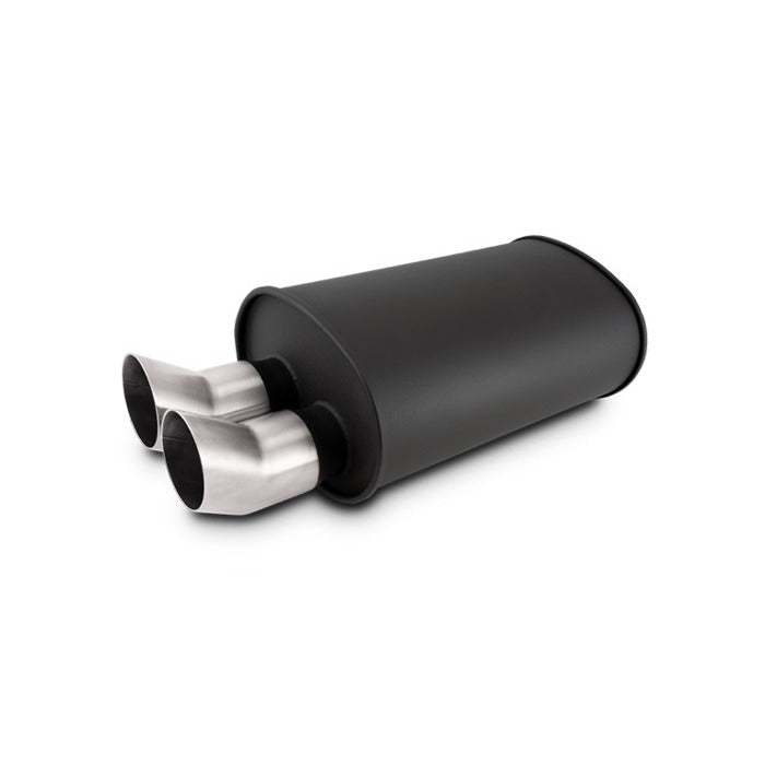 Flat Black Universal Mufflers with 304 Stainless Steel Exhaust Tips