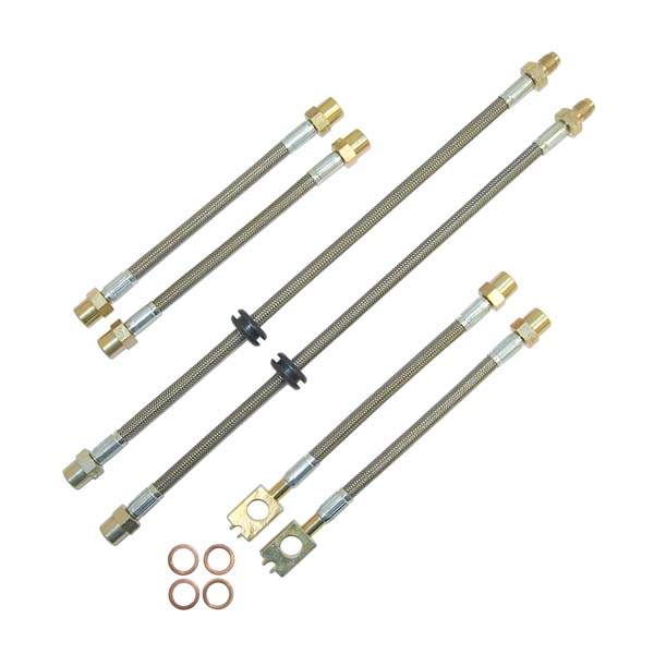 Techtonics Tuning DOT Kevlar Stainless Steel Brake Line Set (for Mk4 Rear Calipers) for Volkswagen Golf MK2 / Jetta A2 V1 (1985–1992)