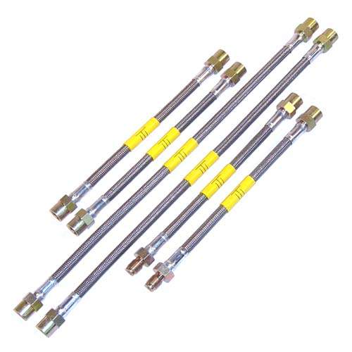 Techtonics Tuning DOT Kevlar Stainless Steel Brake Lines (Rear Disc) for Volkswagen Golf MK2 / Jetta A2 (1988–1992)