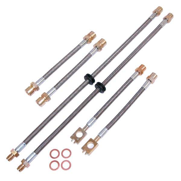 Techtonics Tuning DOT Kevlar Stainless Steel Brake Lines (for Mk4 Rear Calipers) for Volkswagen Golf MK3 / Jetta A3 (1993–1999)