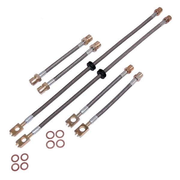 Techtonics Tuning DOT Kevlar Stainless Steel Brake Lines (VR6, for Mk4 Rear Calipers) for Volkswagen Golf MK3 / Jetta A3 (1996–1999)