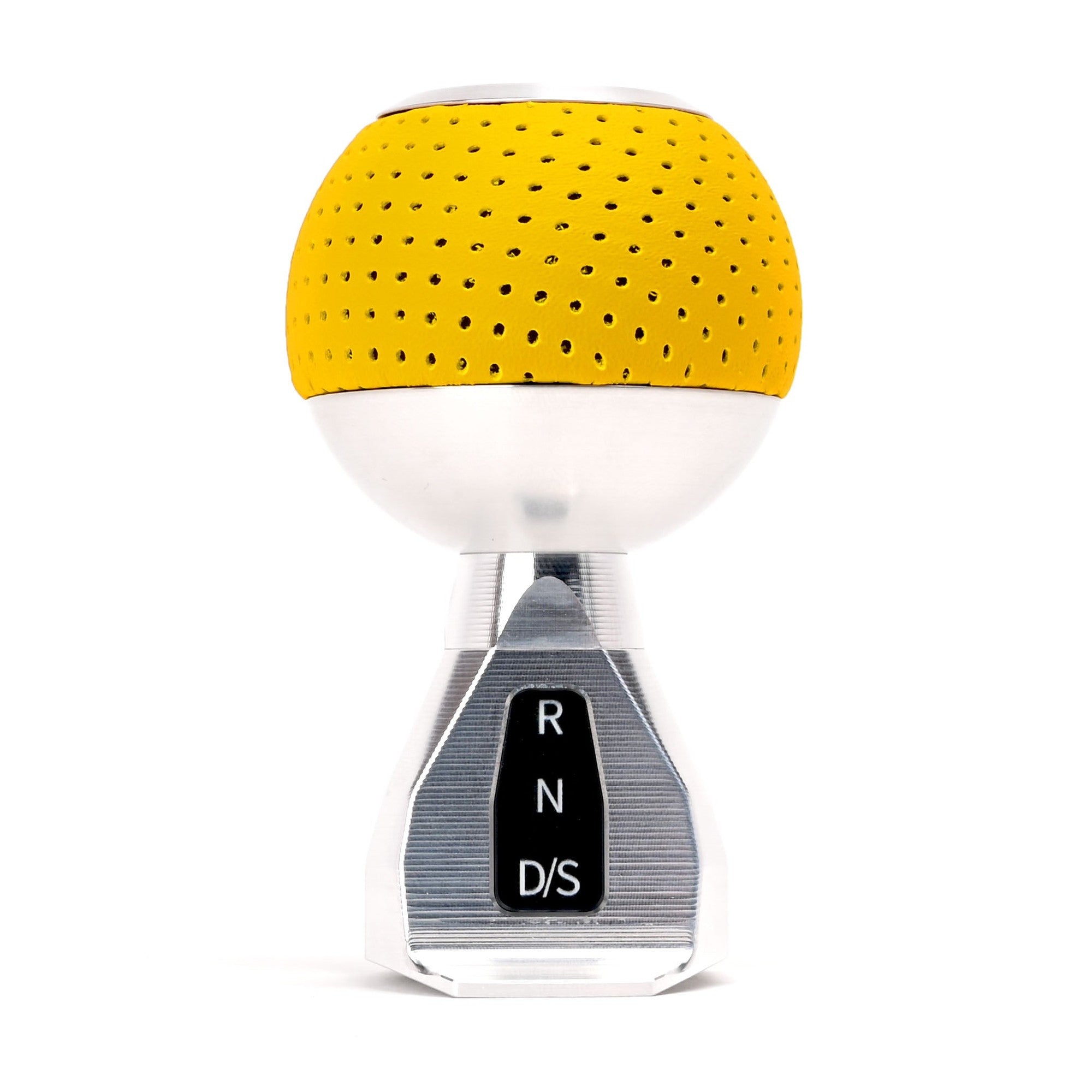 BFI GS2 Heavy Weight Shift Knob, Auto / DSG for Volkswagen Golf MK8 & Atlas Mk1 (2019–2026) - Giallo Taurus Yellow Air Leather / Machined Finish
