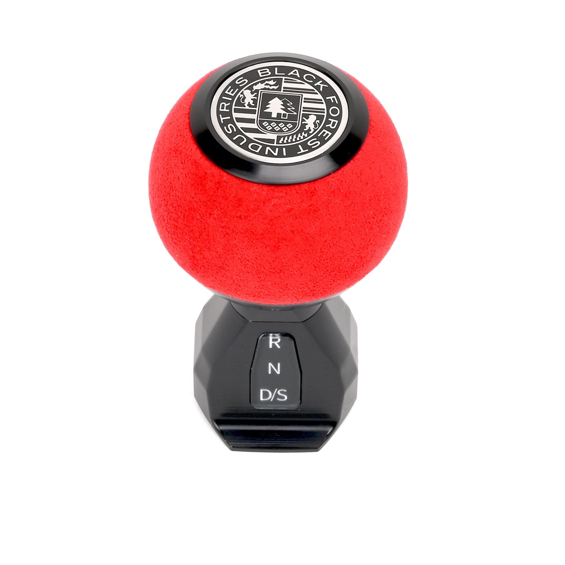 BFI GS2 Heavy Weight Shift Knob, Auto / DSG for Volkswagen Golf MK8 & Atlas Mk1 (2019–2026) - Red Alcantara / Black Anodized