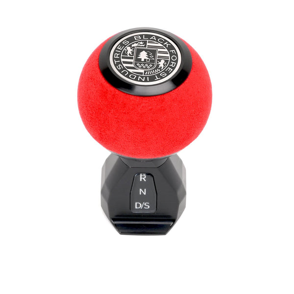 BFI GS2 Heavy Weight Shift Knob, Auto / DSG for Volkswagen Golf MK8 & Atlas Mk1 (2019–2026) - Red Alcantara / Black Anodized