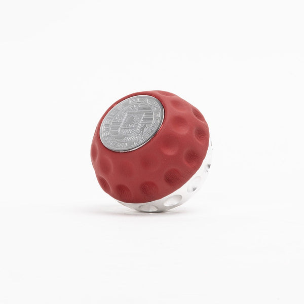 BFI GSB Heavy Weight Shift Knob, CAE Shifter - Magma Red Napa Leather / Machined Finish