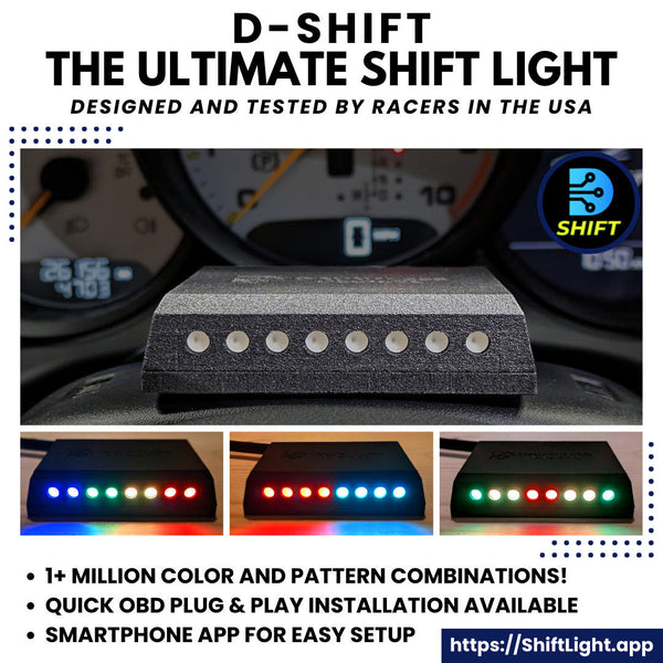 Smart Sequential Shift Light for Most Modern Vehicles - Plug & Play OBD2 D-Shift Light