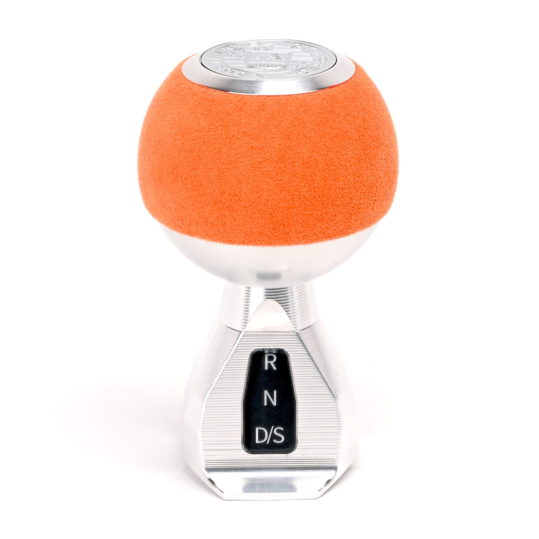 BFI GS2 Heavy Weight Shift Knob, Auto / DSG for Volkswagen Golf MK8 & Atlas Mk1 (2019–2026) - Orange Alcantara / Machined Finish