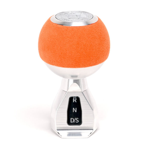 BFI GS2 Heavy Weight Shift Knob, Auto / DSG for Volkswagen Golf MK8 & Atlas Mk1 (2019–2026) - Orange Alcantara / Machined Finish