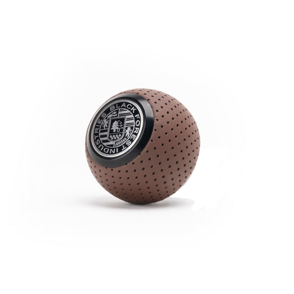 BFI GS2 Heavy Weight Shift Knob, Universal - Normal / Metric / Nougat Brown Air Leather / Black Anodized