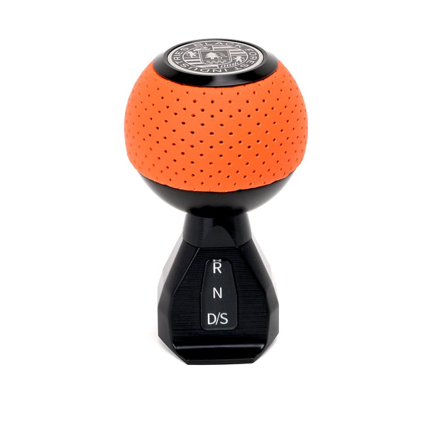 BFI GS2 Heavy Weight Shift Knob, Auto / DSG for Volkswagen Golf MK8 & Atlas Mk1 (2019–2026) - Arancia Mira Orange Air Leather / Black Anodized
