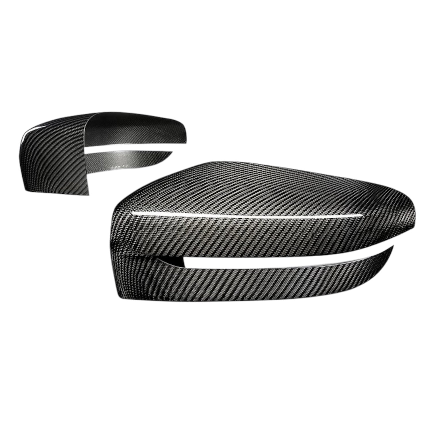 Carbon Fiber Mirror Cap Covers for BMW 2, 3, 4, 5, 6, 7, and 8 Series (G42, G20, G28, G22, G23, G26 M400i, G30, G38, G32 GT, G11, G12, G14, G15, G16)