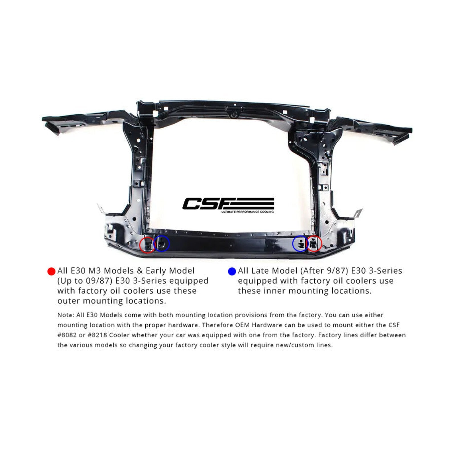 CSF Race Oil Cooler for BMW E30 Oil Cooler w/ fittings for OEM style and AN-10 male connections