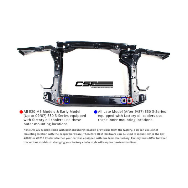 CSF Race Oil Cooler for BMW E30 Oil Cooler w/ fittings for OEM style and AN-10 male connections
