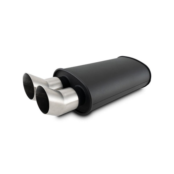 Flat Black Universal Mufflers with 304 Stainless Steel Exhaust Tips