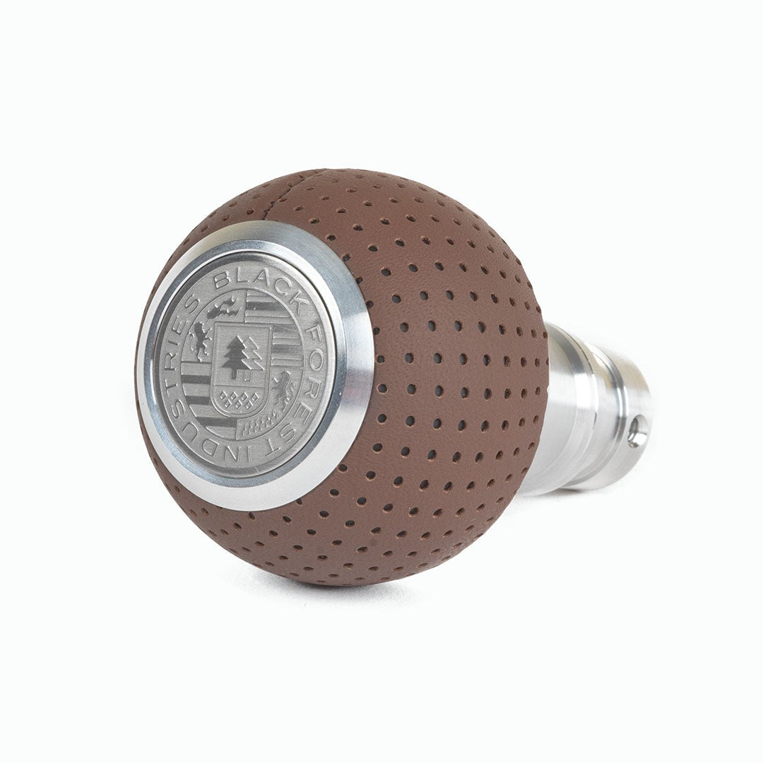 BFI GS2 Heavy Weight Shift Knob, Auto / DSG for BMW 3 Series, Z3, 5 Series, 7 Series & More (1990–2010) - Nougat Brown Air Leather / Machined Finish