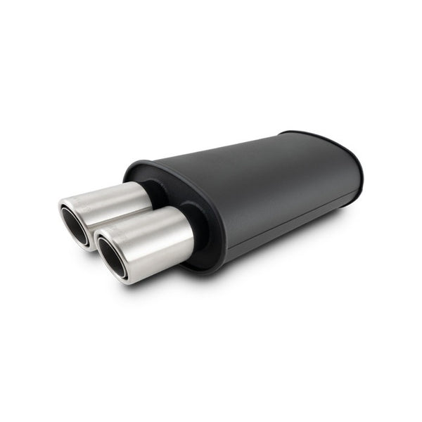 Flat Black Universal Mufflers with 304 Stainless Steel Exhaust Tips