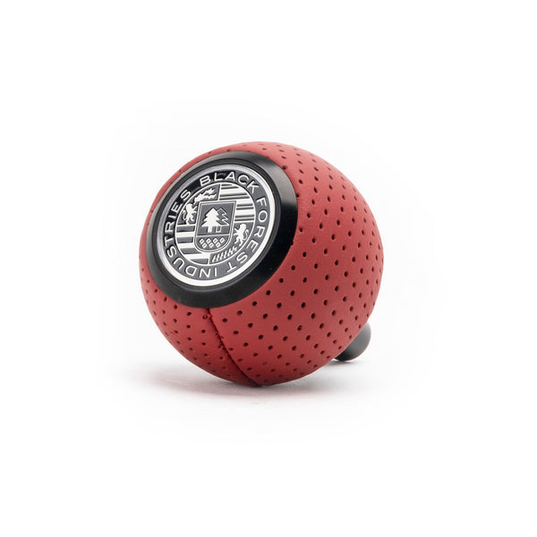 BFI GS2 Heavy Weight Shift Knob for Audi R8 42 / 4S (2006–2024) - Magma Red Air Leather / Black Anodized / V2