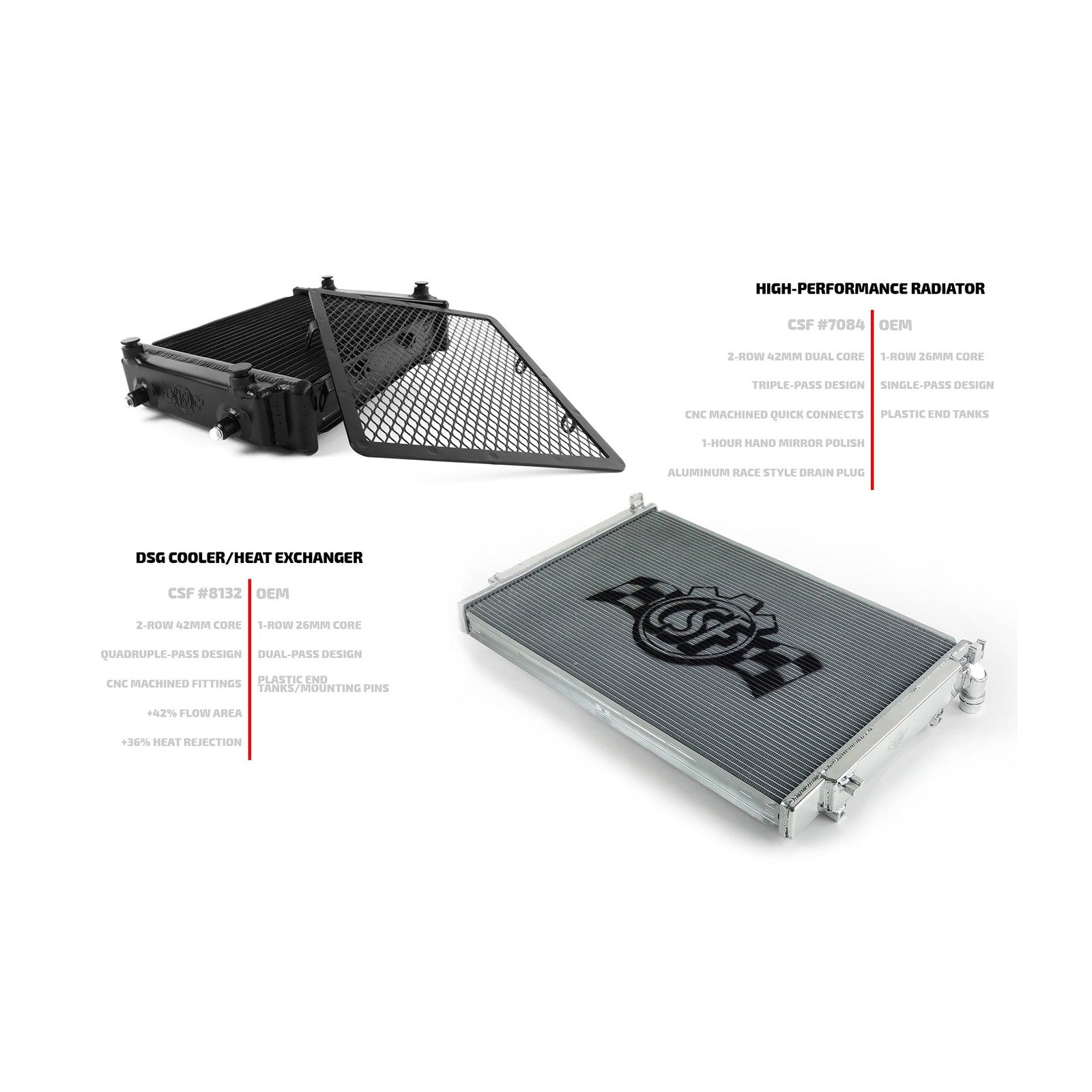 CSF Race Radiator for Audi / VW MQB Triple-pass