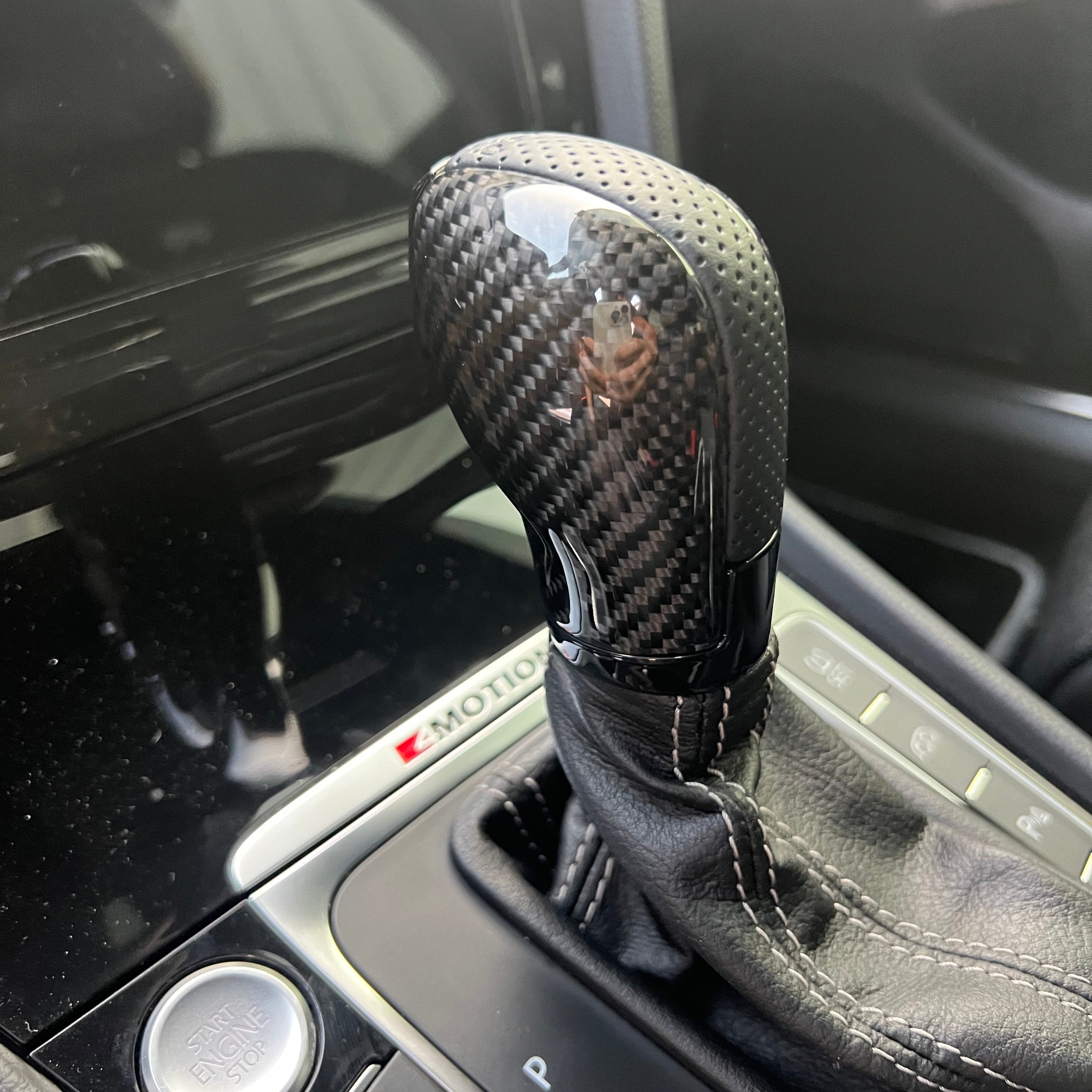 Carbon Fiber DSG Gear Knob Cover Luxury Upgrade & Shifter Trim for VW Golf 7 MK7 MK7.5 GTI, R - EuroSpeed