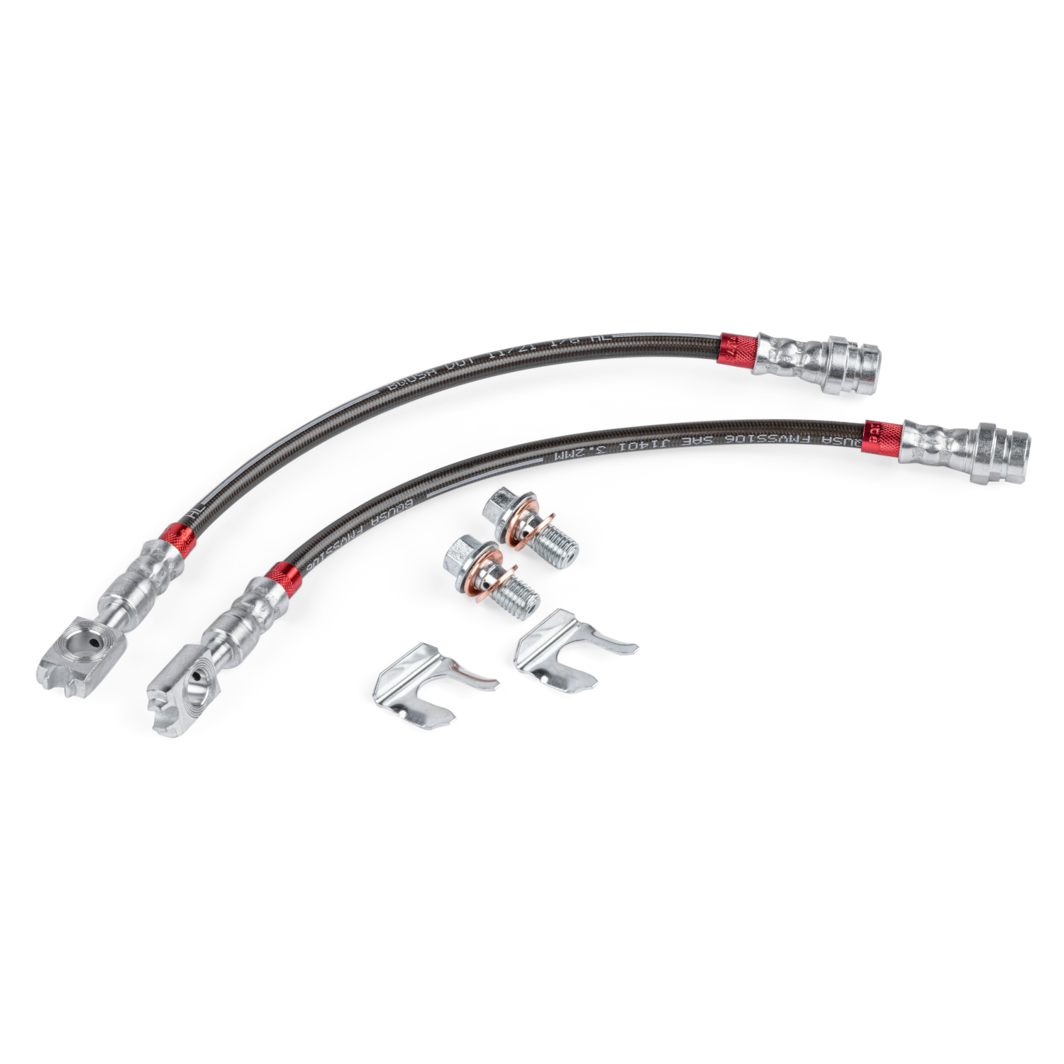 APR Braided Stainless Steel Rear Brake Lines — Volkswagen MK2 Tiguan (5NA) / Golf / Golf Alltrack / Golf Sportwagen / Golf GTI / Jetta (MK7/MK8) (2015–2024)