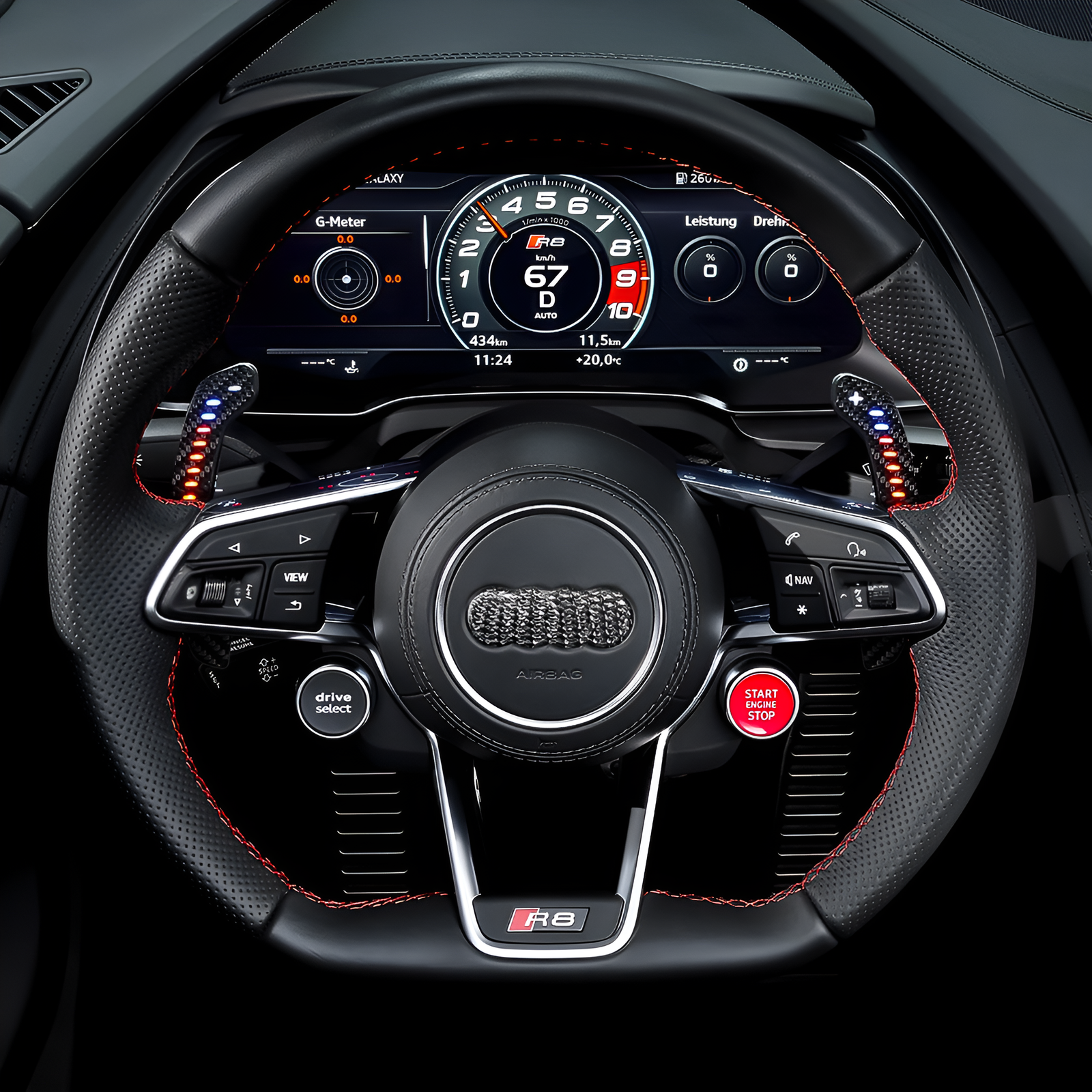 Carbon Fiber Magnetic LED Paddle Shifter for Audi A1/A3/A5/Q3/Q5/Q7/Q8/S3/RS3 & More