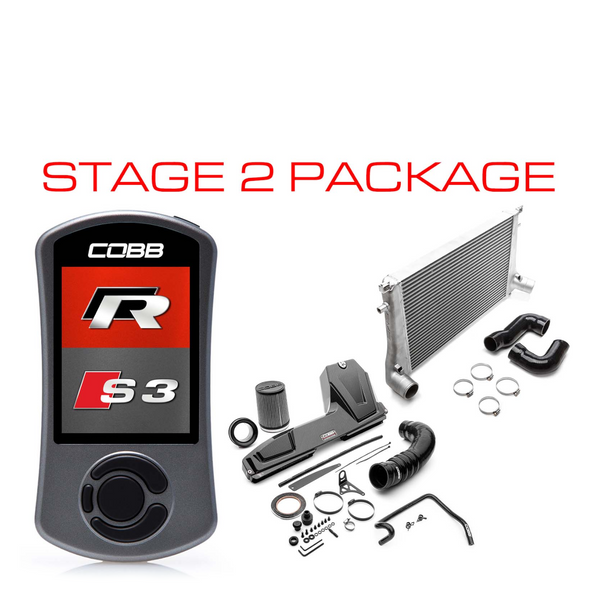 COBB Stage 2 Redline Carbon Fiber Power Package for Audi S3 8V, Volkswagen Golf R MK7 (2015–2021)