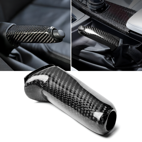 Carbon Fiber Handbrake Brake Handle Grip Cover for BMW E46, E90, E92, F30, F32, F80 - EuroSpeed