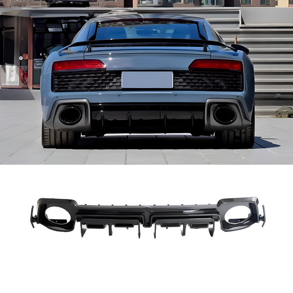 Carbon Fiber Rear Bumper Diffuser Lip Spoiler for Audi R8 V10 GT Performance Coupe (2023)