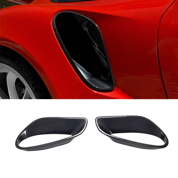 Carbon Fiber Side Fender Air Intake Scoops Vents for Porsche 911 991 Turbo S (2014-2016)