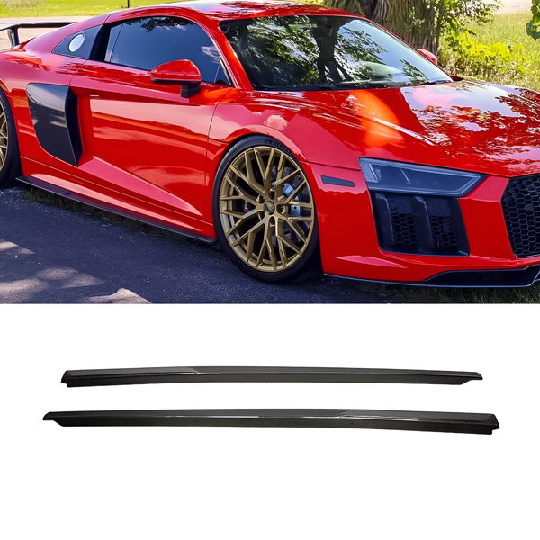 Carbon Fiber Side Skirts Upgrade for Audi R8 V10 Coupe (2016-2018) - EuroSpeed