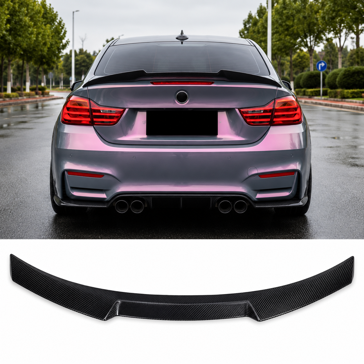 Carbon Fiber Rear Spoiler V2 for BMW 4 Series F32 / M4 F82 (2014-2020) - EuroSpeed