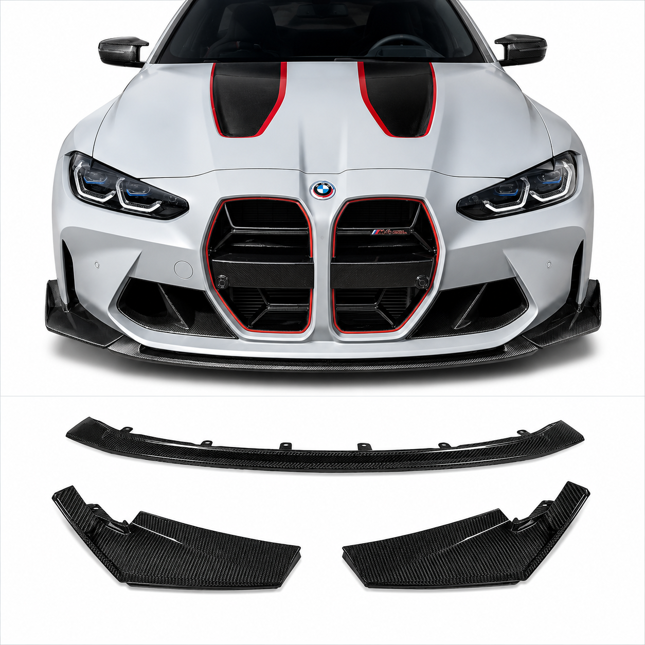 Dry Carbon Fiber  Front Lip V2 for BMW G80 M3 & G82 M4 (2021-2027) - EuroSpeed