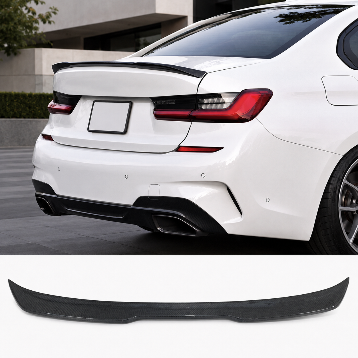 Carbon Fiber Rear Spoiler V2 for BMW G20 3 Series & G80 M3 (2019-2027) - EuroSpeed