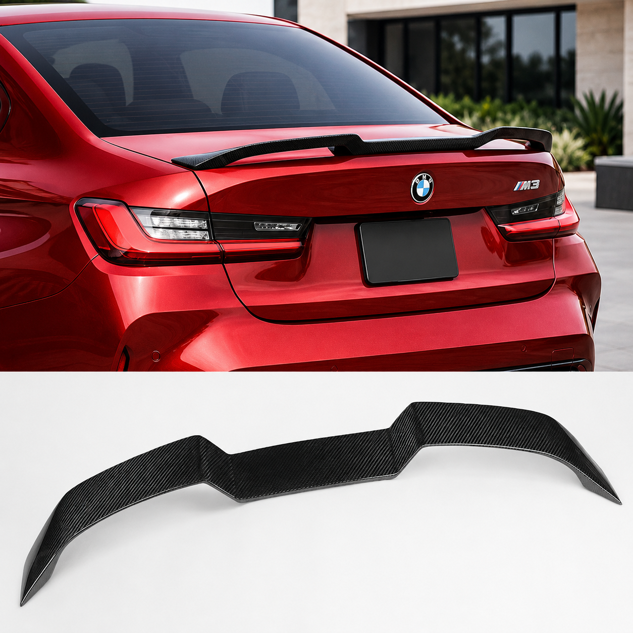 Carbon Fiber Rear Spoiler Wing V1 for BMW G20 320i 330i & G80 M3 (2019-2027) - EuroSpeed