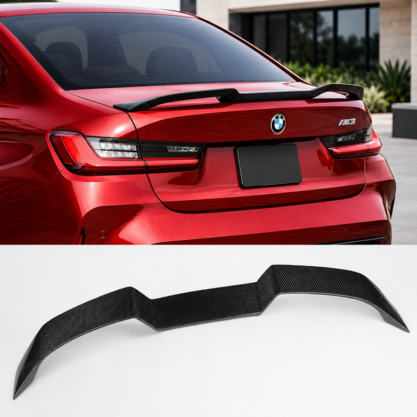 Carbon Fiber Rear Spoiler Wing V1 for BMW G20 320i 330i & G80 M3 (2019-2027) - EuroSpeed
