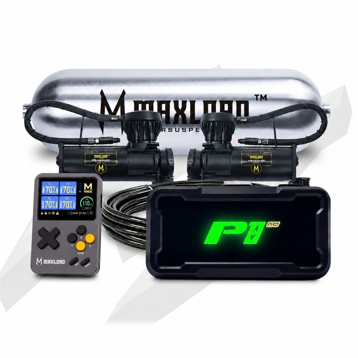 MaxLoad P1 Pro Air Management Kit - Dual V680 Compressors & 3 Gallon Tank