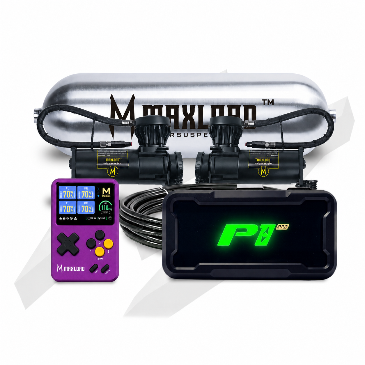 MaxLoad P1 Pro Air Management Kit - Dual V680 Compressors & 3 Gallon Tank