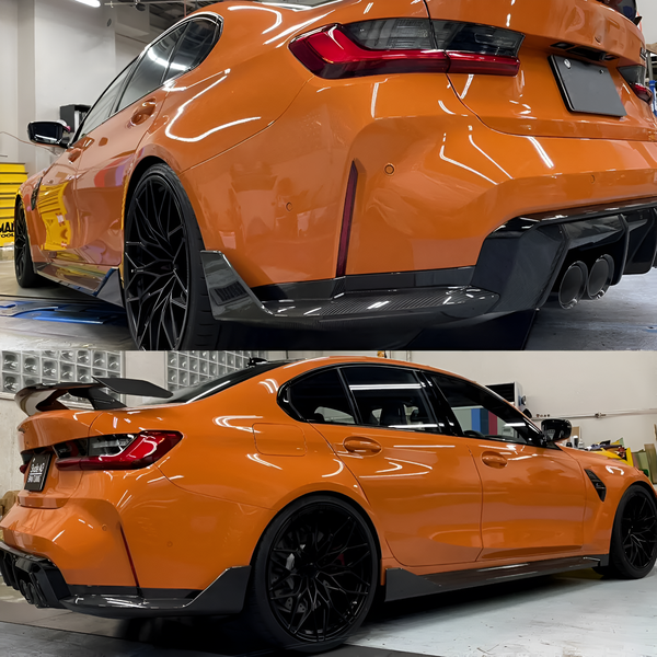 Dry Carbon Fiber Rear Bumper Canard Splitter Flaps for BMW M3 G80 (2021-2022)
