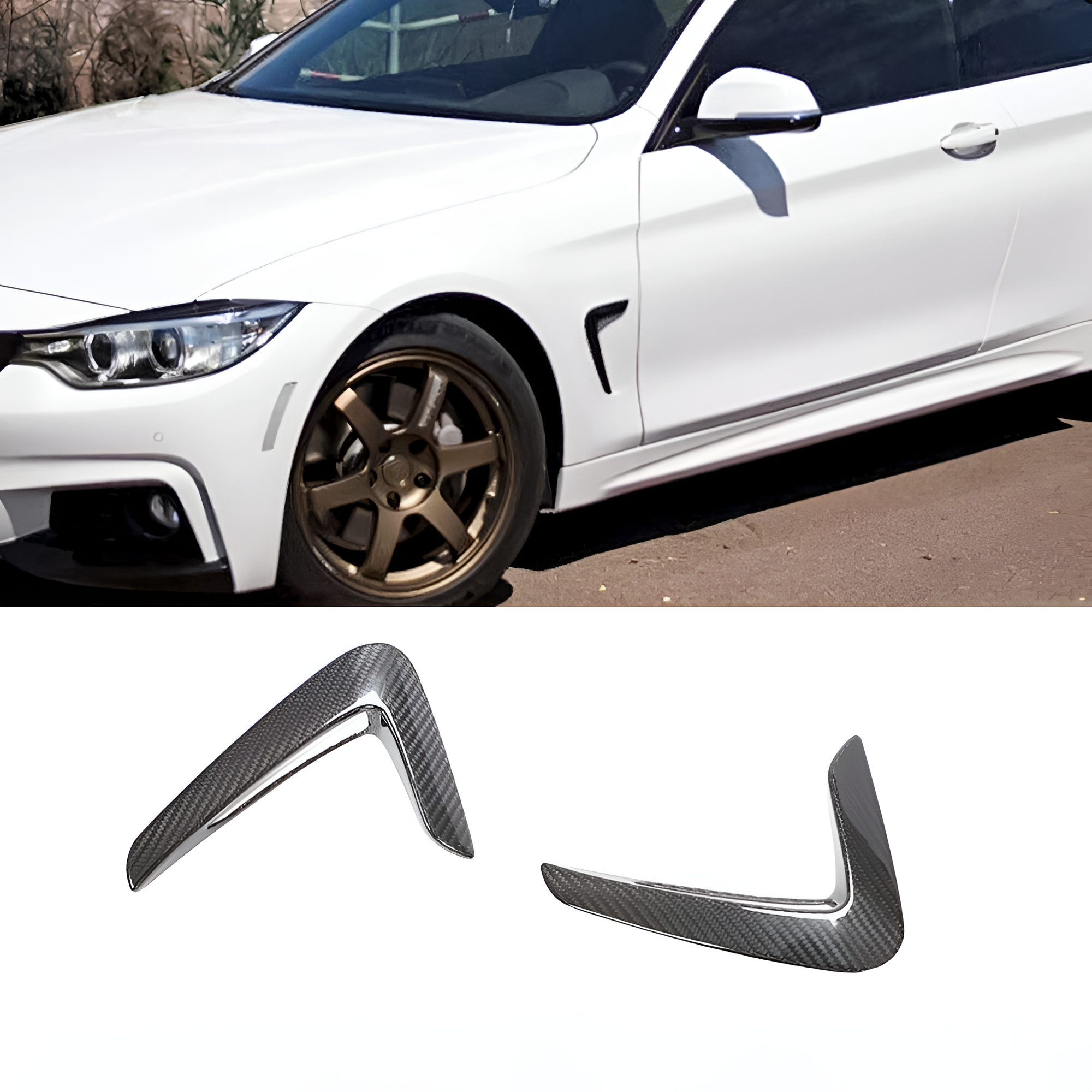 Dry Carbon Side Fender Air Intake Cover Trim for BMW 4 Series F32/F33/F36 (2014-2019)
