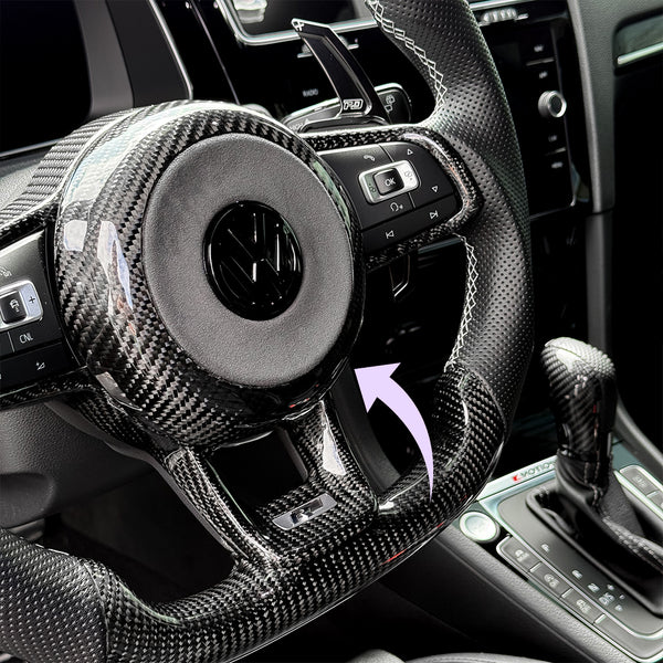 Carbon Fiber Alcantara Airbag Cover - Volkswagen Golf GTI / Golf R MK7 / MK7.5