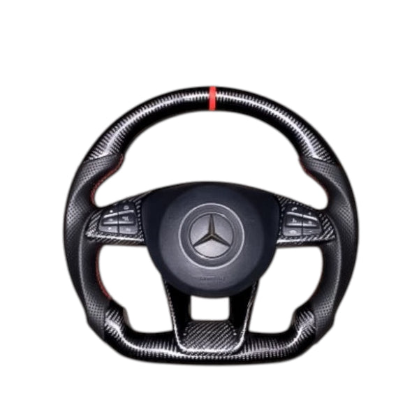 Carbon Fiber Steering Wheel Trim Cover for Mercedes-Benz AMG Models (2015+)