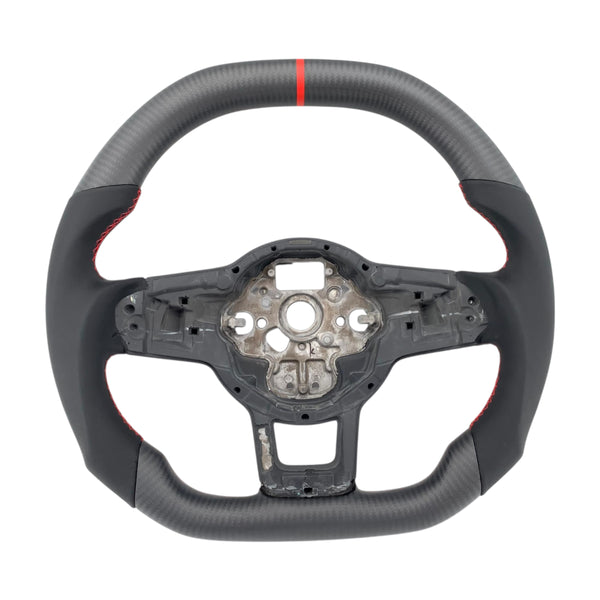 Carbon Fiber Steering Wheel with Leather/Alcantara for VW Golf MK7/7.5, Jetta, Tiguan, Scirocco, Polo, T-Roc