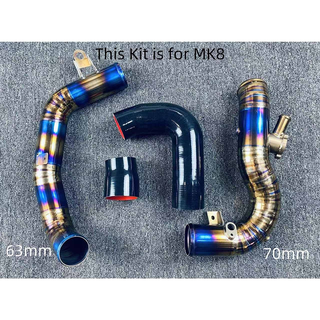 2.5" Titanium/Aluminum Turbo Charge Pipe Set Upgrade for VW Golf R GTI MK7/MK8, Audi S3 A3 & MQB 2.0T