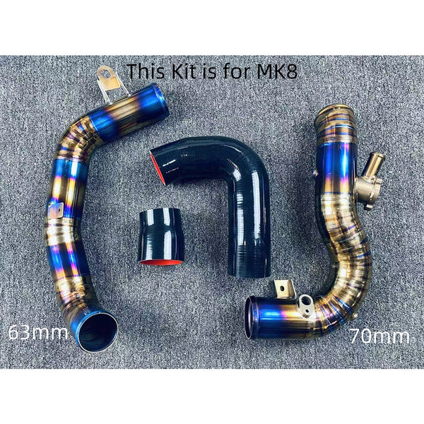2.5" Titanium/Aluminum Turbo Charge Pipe Set Upgrade for VW Golf R GTI MK7/MK8, Audi S3 A3 & MQB 2.0T