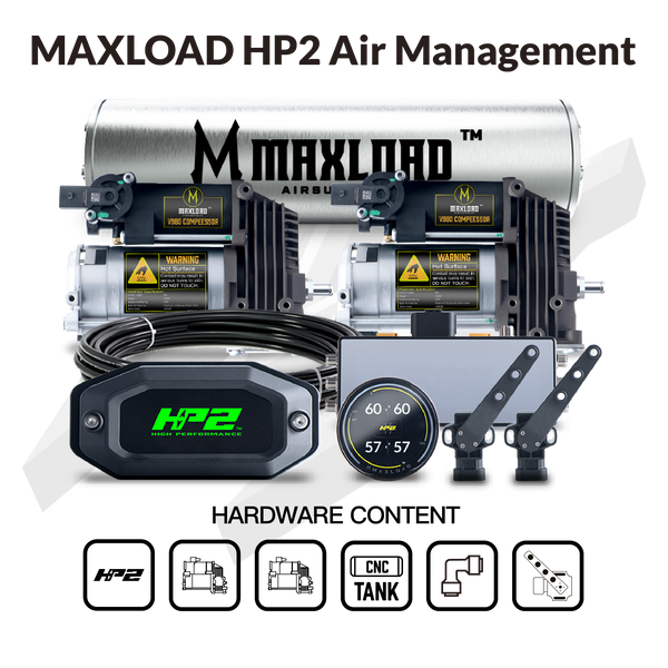 MaxLoad HP2 Air Management Kit - Dual V980 Compressors & 4 Gallon Tank