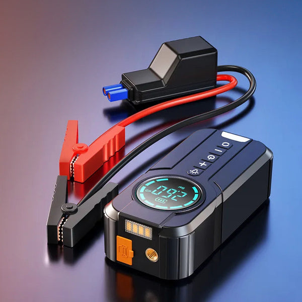 Portable Car Jump Starter with Built-In Air Compressor - Off-Grid Power Bank