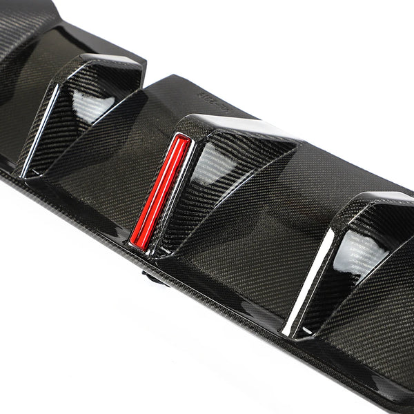 Carbon Fiber Rear LED Diffuser for Volkswagen Golf GTI MK8 (2022–2024)