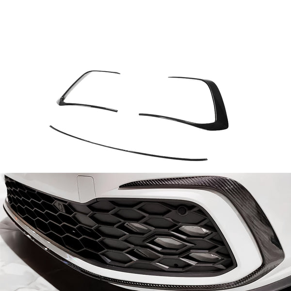 Carbon Fiber Front Grille Vent Trim Covers - Volkswagen Golf GTI MK8 (2022-2024)